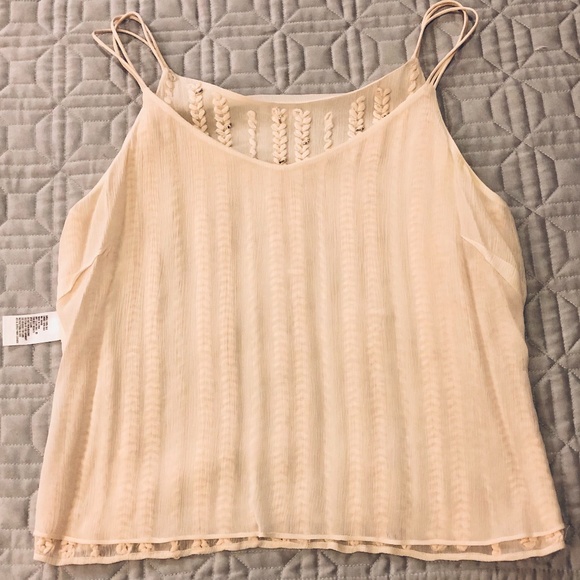 NWOT Silk Pearl-Silver Bead/Weave Camisole Tank - Picture 11 of 14